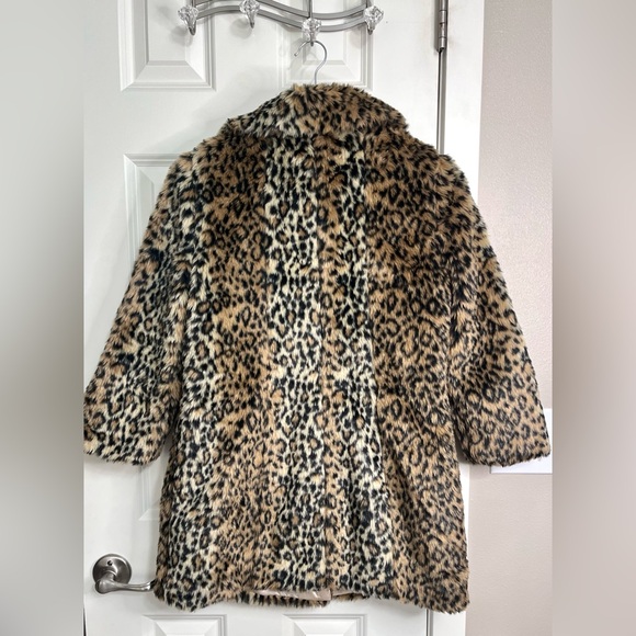 Sans Souci Leopard Faux Fur Pea Coat - Picture 2 of 4